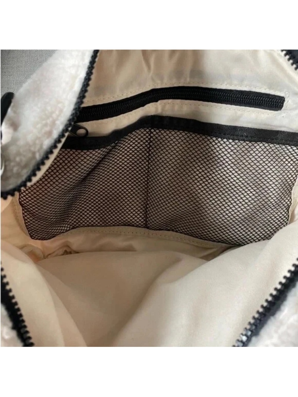 Free People Cream Faux-Shearling Crossbody with Black Trim - Picture 2 of 5